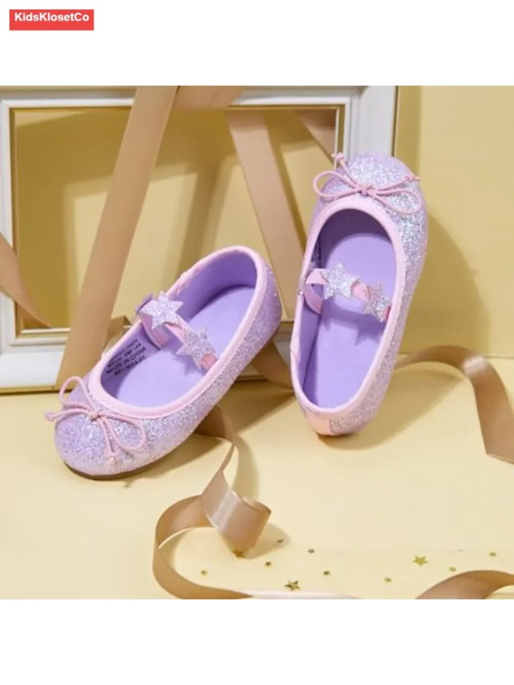 Toddler Girls Mary Jane Flats | Glitter, Soft Lining, Non-Slip Sole, School